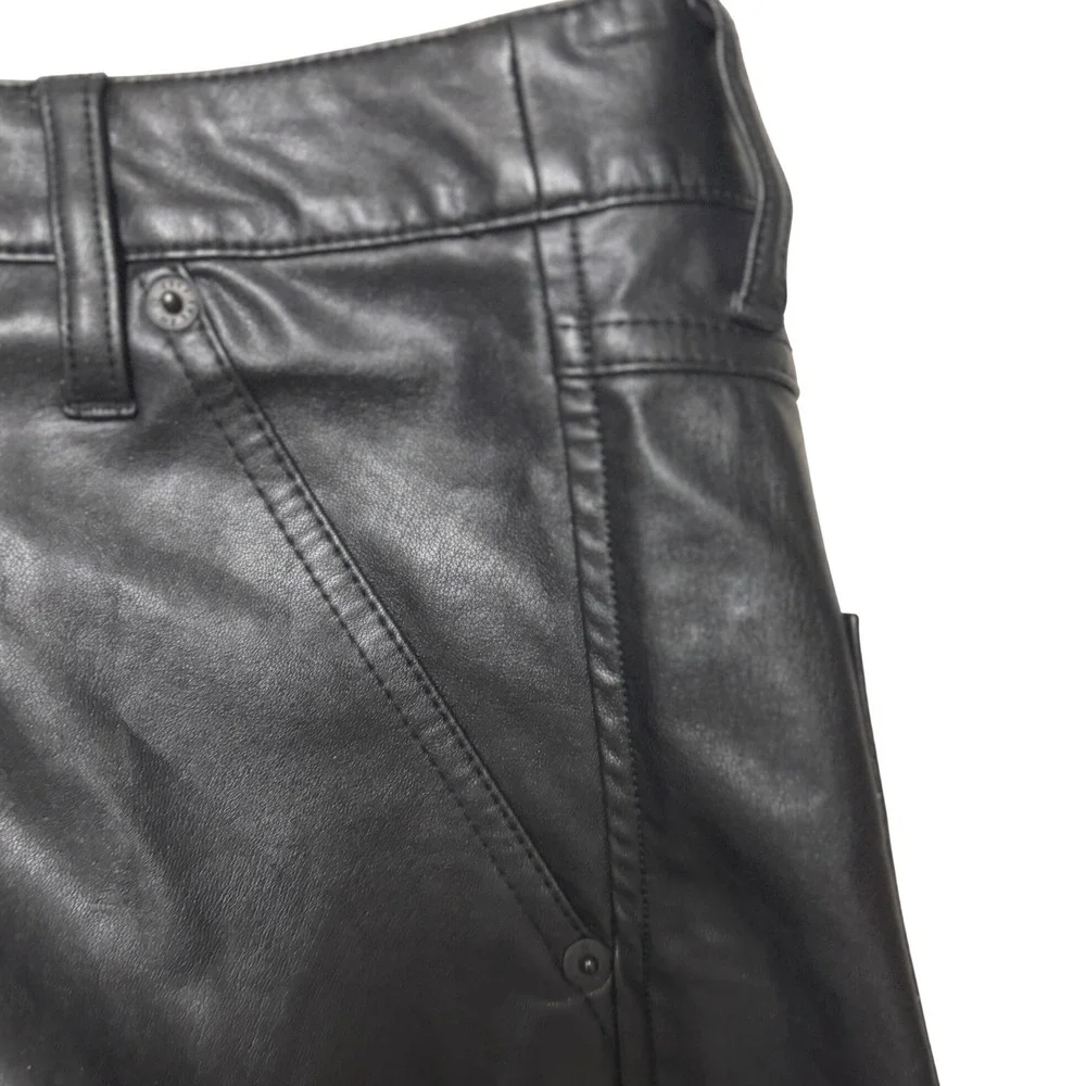 Free People Wynne Vegan Leather Asymmetrical Mini Skirt Black Size 31